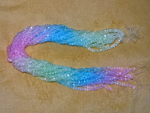 'Waterfall' 5.5-6mm graduated colour faceted glass beads