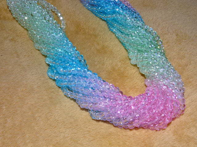 'Waterfall' 5.5-6mm graduated colour faceted glass beads