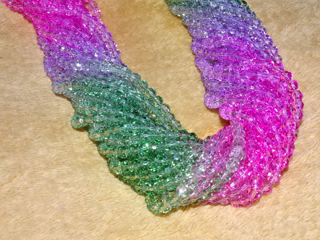 'Rose Dew' 5.5-6mm graduated colour faceted glass beads