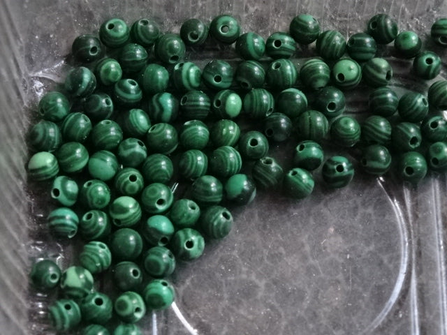 Synthetic Malachite Beads 4mm