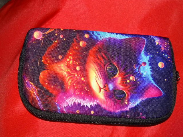 'Cosmic Cat'  Wallet, Purse, Wash Bag, Cosmetics Pouch, Clutch Bag, Gift