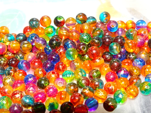 'Random Fruit Gum Mix'   8mm  Mixed Colour Acrylic Beads