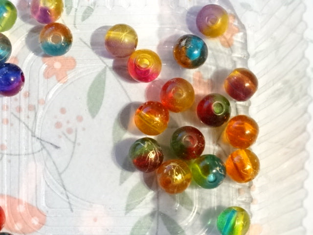 'Random Fruit Gum Mix'   8mm  Mixed Colour Acrylic Beads