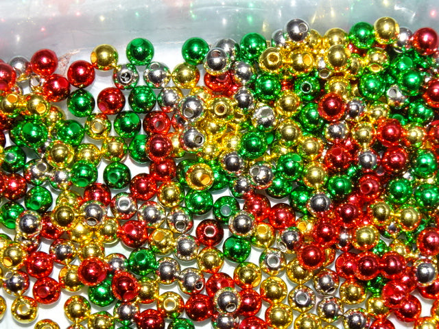 'Mini Shiny Bauble Mix'  6mm    Metallic Plated Acrylic Beads