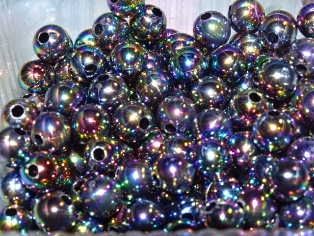 Ab Rainbow Plated ' Blackberry Shine'  8mm Acrylic Beads