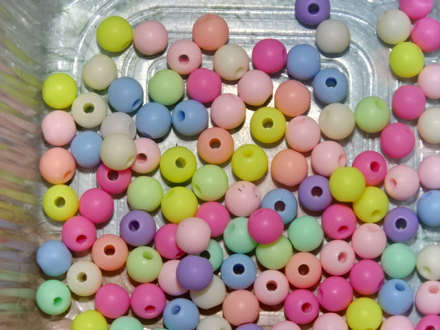 'Acrylic Candy Mix'   Matt Acrylic Beads 6mm