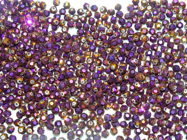 'Berry Bling'   Full Electroplated Faceted Glass Beads 6 x 5mm