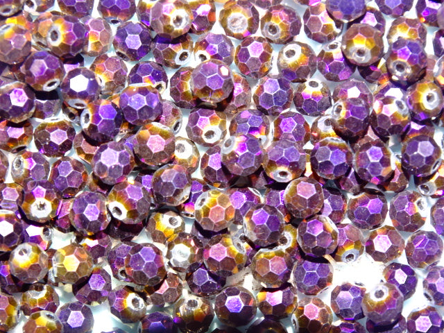 'Berry Bling'   Full Electroplated Faceted Glass Beads 6 x 5mm