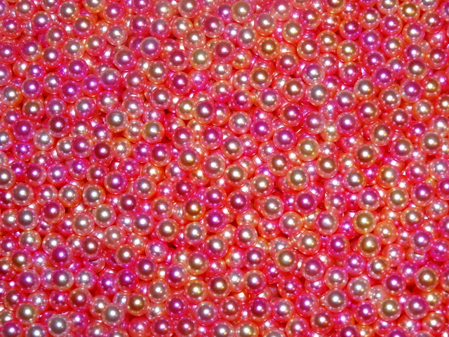 'Pink Princess'  'NO HOLE BEADS'  6mm  Imitation Pearl Acrylic CRAFT Beads