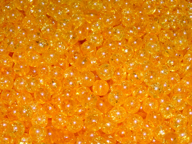 'Iced Tangerine'  8 x 7mm  Acrylic Crackle Beads