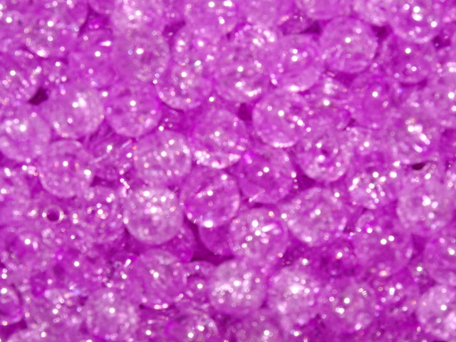 'Iced French Lavender'  8mm x 7.5mm  Acrylic Crackle Beads