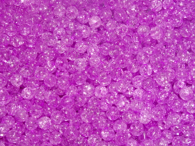 'Iced French Lavender'  8mm x 7.5mm  Acrylic Crackle Beads