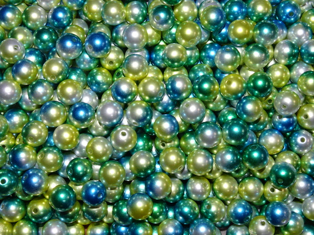 'Forest Brook'   11.5-12 x 11-11.5mm    Plastic Imitation Pearl Multi Toned Beads