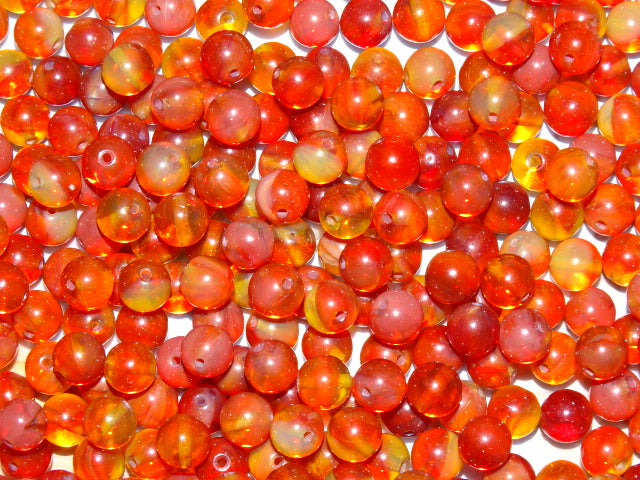 'Ember'  Imitation Carnelian Glass Beads  8 - 8.5 mm