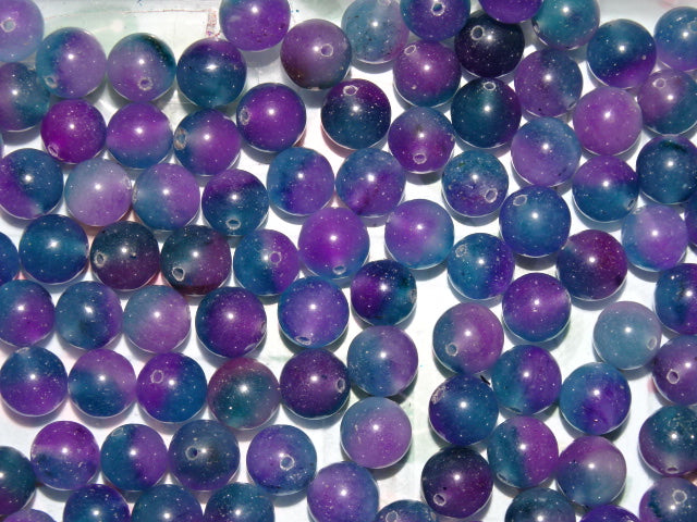 'Mystic Orchid'  Dyed Natural White Jade Gemstone Beads  10mm