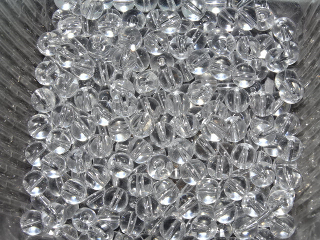 'Clear Ice'  6mm K9 Glass Clear Beads