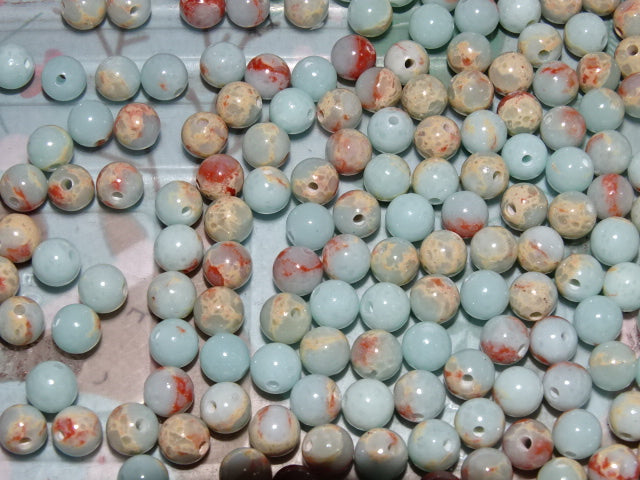 'Sand and Sky'     Synthetic Imperial Jasper Beads    6 - 6.5mm