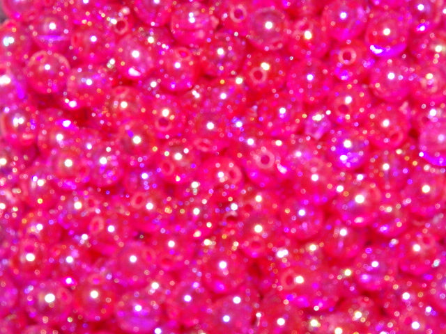 'Aurora Fuchsia'  Ab Rainbow Plated Transparent Acrylic Beads   6mm