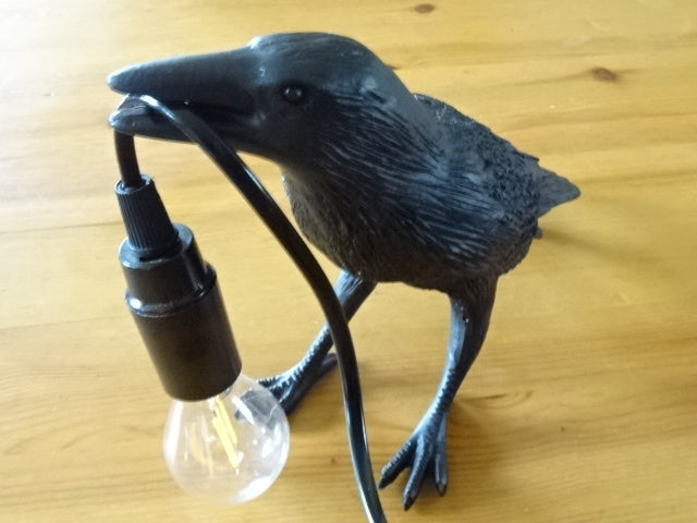 Rook / Raven LED Resin Table Lamp / Goth Lamp / Night Light / Gift / Novelty Light