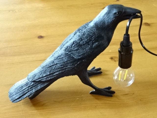 Rook / Raven LED Resin Table Lamp / Goth Lamp / Night Light / Gift / Novelty Light