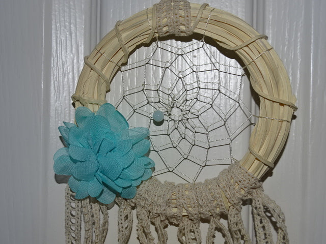 ' Delicate Bloom' Handmade Natural Straw dream Catcher