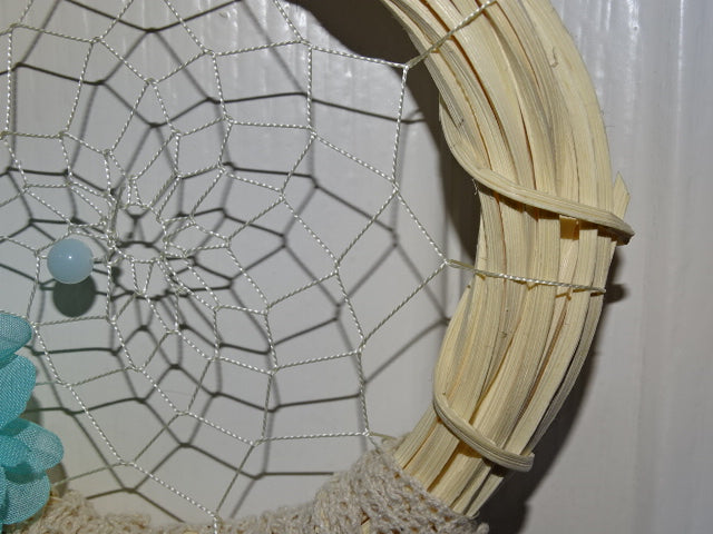 ' Delicate Bloom' Handmade Natural Straw dream Catcher