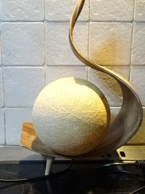 'Luna'  Natural Coconut Leaf and Cotton Lamp