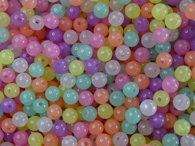 Glow-In-The-Dark 10mm  'Tutti-Frutti Jelly Mix'  Acrylic Beads